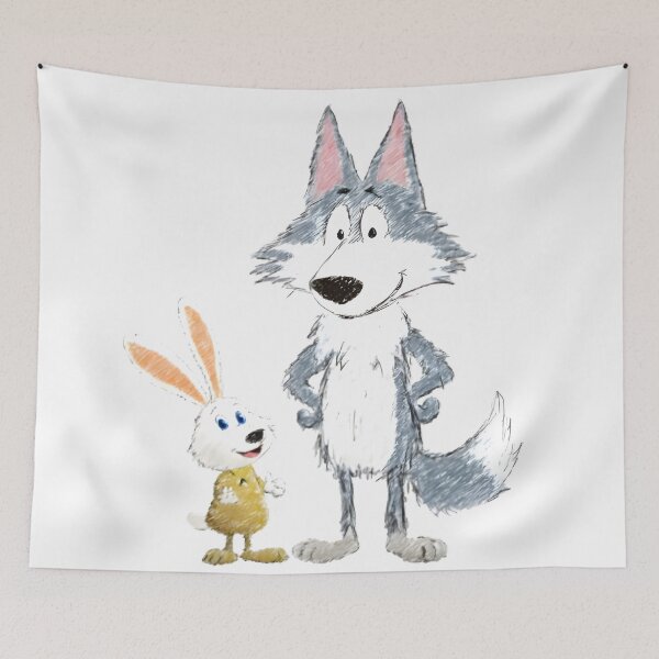 Item preview, Cartoon Wolf & Bunny designed and sold by Retro Whimsy.
