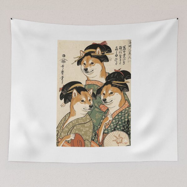 Item preview, Ukiyo-e Inspired Shiba Inu Bijin-ga – Japanese Vintage Beauty Dog Art designed and sold by shiba-goat.