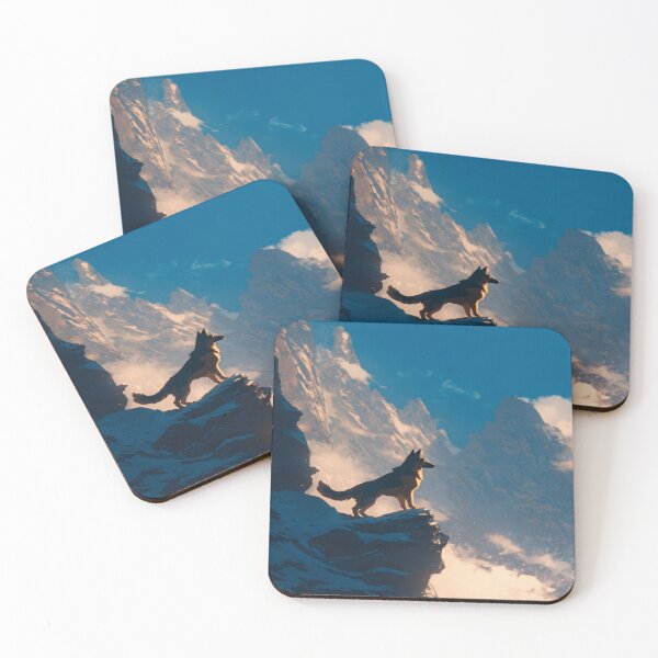 Item preview, German Shepherd and Mountains, Birthday Gift, Wall Art designed and sold by NicolasGlowArt.