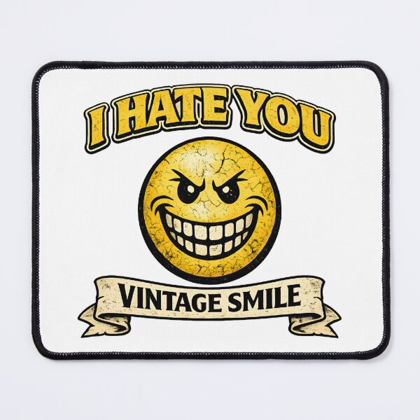 Item preview, I Hate You Vintage Smiley Grunge Retro Attitude designed and sold by OlizaPrint.