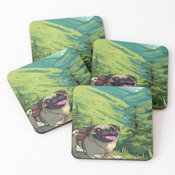 Item preview, Pug Dog Traveler, Birthday Gift designed and sold by NicolasGlowArt.