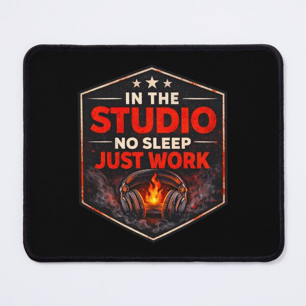 Item preview, In The Studio No Sleep Just Work – Hardcore Music Producer Design designed and sold by RedPiperStudio.