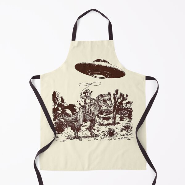 Item preview, Cowboy Cat Riding T-Rex Dinosaur UFO Abduction designed and sold by TheSamuraiCat.