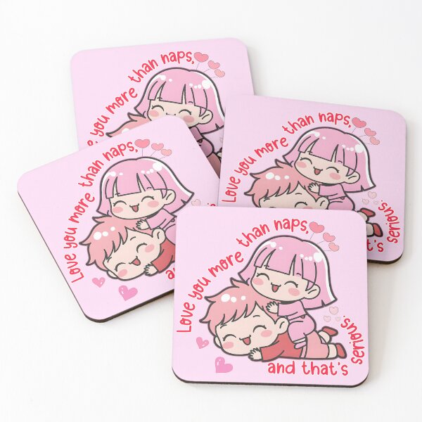 Item preview, Love You More Than Naps Cute Chibi Couple Apparel – Sweet Sleepy Couple Valentine Graphic designed and sold by KS-and-Prints.