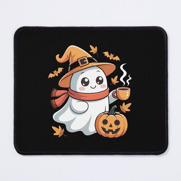 Item preview, Halloween Cute Ghost Drinking Coffee Pumpkin Ice Coffee designed and sold by VENOM0RIOT.