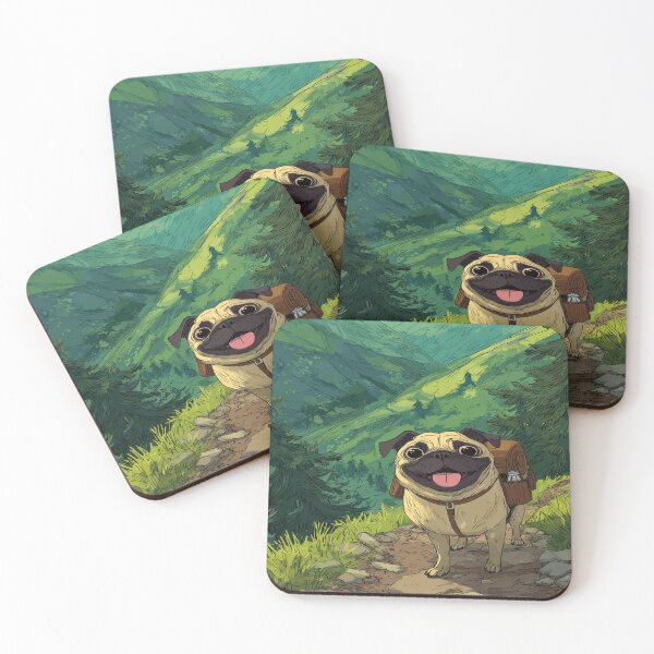 Item preview, Pug Dog Hiker, Birthday Gift designed and sold by NicolasGlowArt.