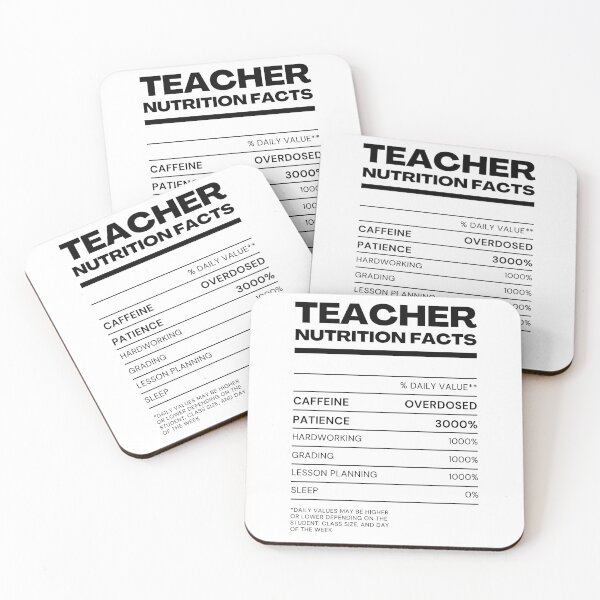 Item preview, Teacher Nutrition Facts | Funny Educator & Teacher Appreciation Gift designed and sold by Tattyarts.