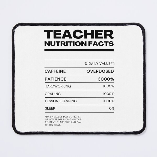 Item preview, Teacher Nutrition Facts | Funny Educator & Teacher Appreciation Gift designed and sold by Tattyarts.