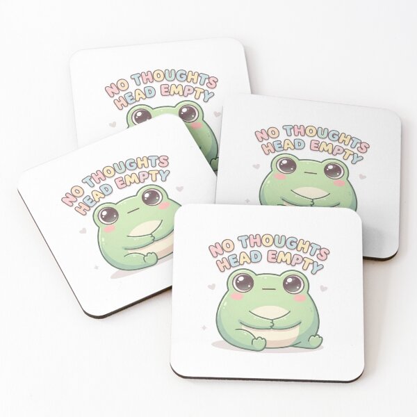 Item preview, Kawaii Frog Sticker No Thoughts Head Empty Cute Meme Aesthetic designed and sold by pixelandpalette.