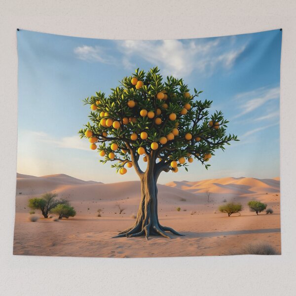 Item preview, Orange Tree in the Desert designed and sold by Peter Kraaibeek | Generative Designs and Car Art.