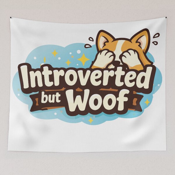 Item preview, Funny Introverted But Woof Dog Illustration designed and sold by BestChoiceService.