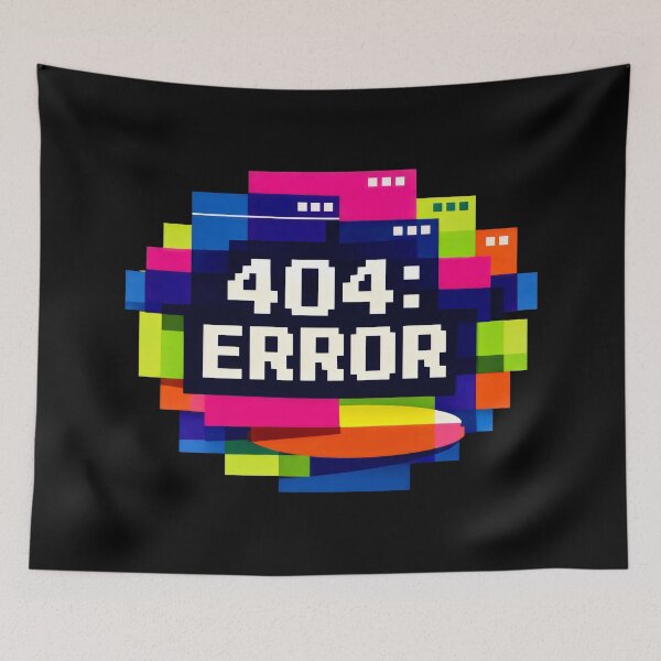 Artikelvorschau, 404-Fehler, Glitch, Tech-Humor, Vaporwave-Ästhetik entworfen und verkauft von SplashTastic.