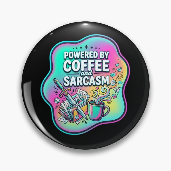 Item preview, Powered by coffee and sarcasm | Administrative assistant designed and sold by SocialStaticz.