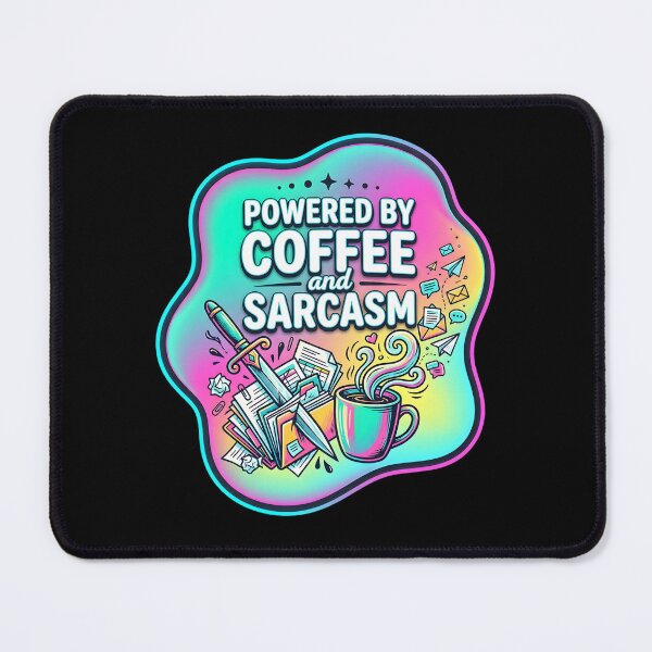 Item preview, Powered by coffee and sarcasm | Administrative assistant designed and sold by SocialStaticz.