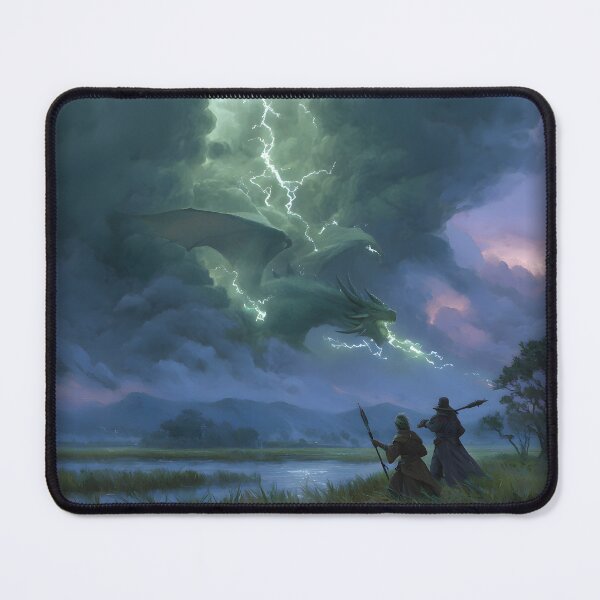 Item preview, Green Dragon Emergence Over Badlands - Fantasy RPG designed and sold by Mission Ready.