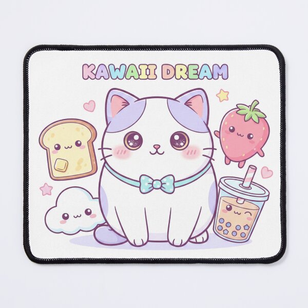 Item preview, Kawaii Dream Cat with Bubble Tea – Cute Anime Cat Illustration designed and sold by DarkNight9.