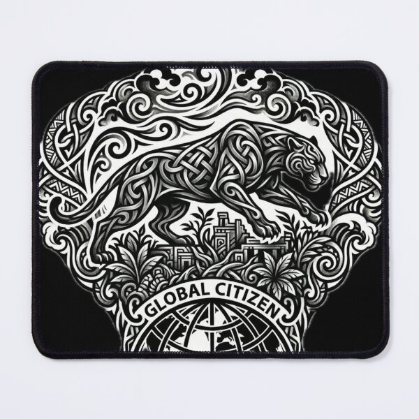 Item preview, Global Citizen Panther Tattoo – Tribal Jungle Blackwork Design designed and sold by EARTH PEOPLE.