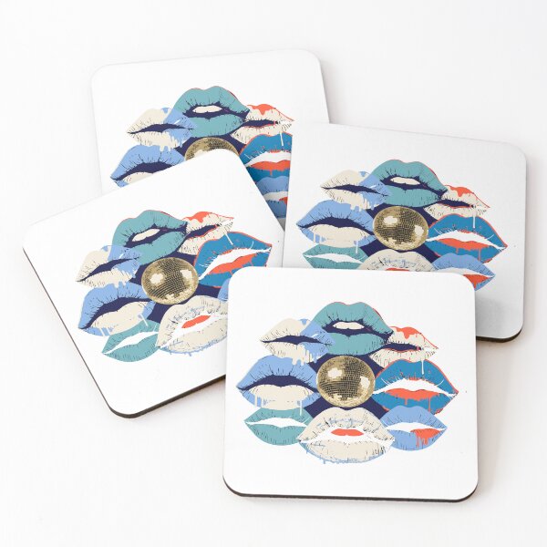Item preview, kiss all the time disco occasionally – Disco Kisses – Retro Lips Party Illustration designed and sold by TomoMadeIt.