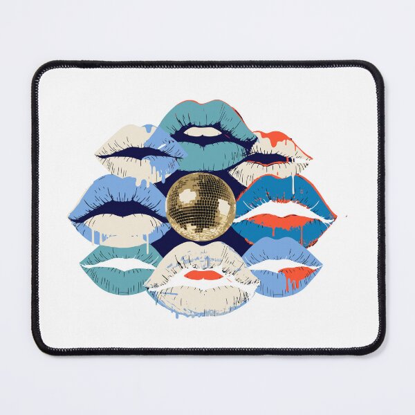 Item preview, kiss all the time disco occasionally – Disco Kisses – Retro Lips Party Illustration designed and sold by TomoMadeIt.
