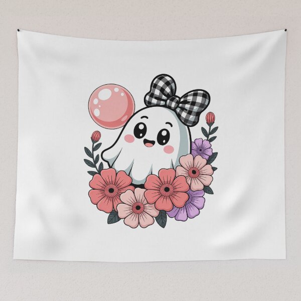Item preview, Preppy Coquette Cute Boo Ghost with Halloween Blowing Bubble designed and sold by VENOM0RIOT.