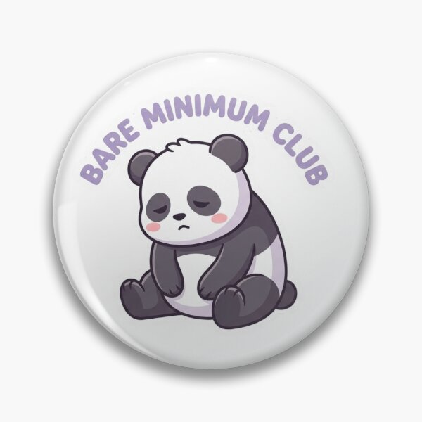 Item preview, Kawaii Panda Bare Minimum Club Cute Lazy Aesthetic Sticker designed and sold by pixelandpalette.