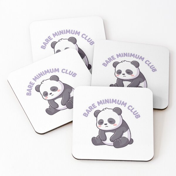 Item preview, Kawaii Panda Bare Minimum Club Cute Lazy Aesthetic Sticker designed and sold by pixelandpalette.