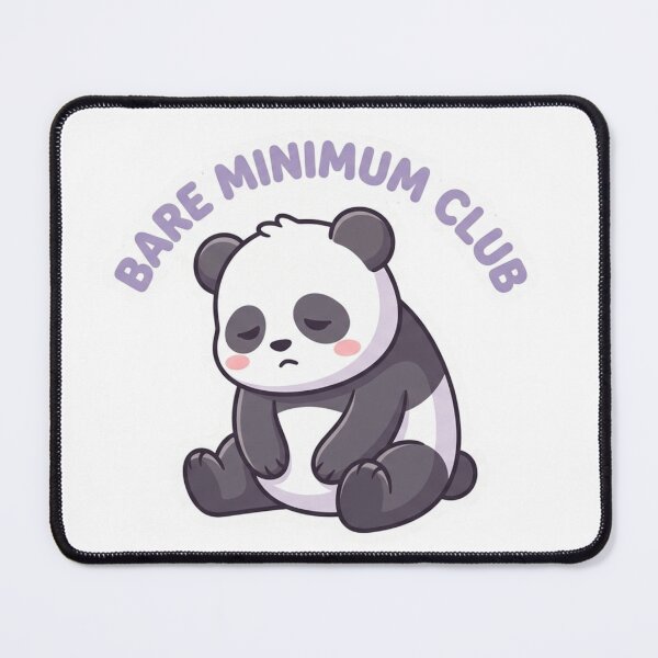 Item preview, Kawaii Panda Bare Minimum Club Cute Lazy Aesthetic Sticker designed and sold by pixelandpalette.