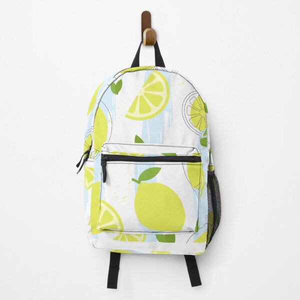 Item preview, Fresh Summer Lemons: Seamless Citrus Pattern with Blue Stripes designed and sold by Liliia-Ulizko.