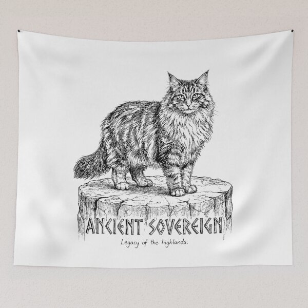 Item preview, The Throne of Stone - Norwegian Forest Cat designed and sold by bapupa.
