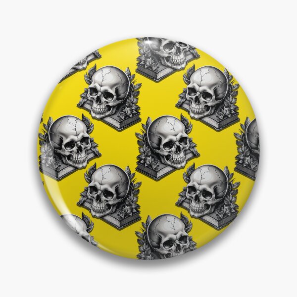 Item preview, Skulls on Books Pattern Design - Yellow  designed and sold by PatternTitan.