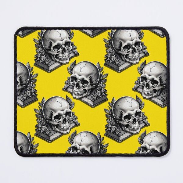 Item preview, Skulls on Books Pattern Design - Yellow  designed and sold by PatternTitan.