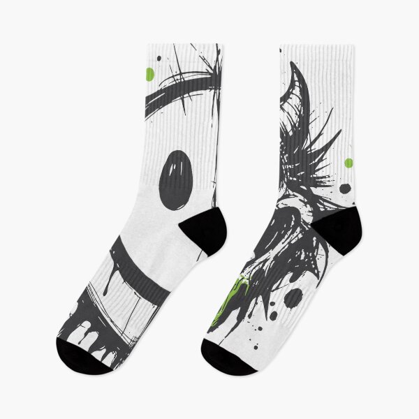 Item preview, Half friendly smiley and half feral monster fused in bold graffiti style, featuring a neon green eye, dripping paint and ink splatters designed and sold by Dejbar.