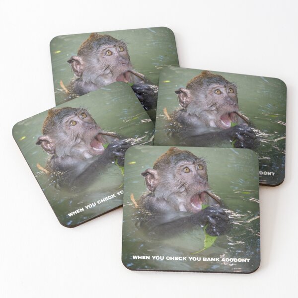 Item preview, When You Check Your Bank Account – Funny Monkey Meme Reaction designed and sold by WildFrameNature.