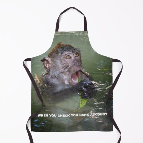 Item preview, When You Check Your Bank Account – Funny Monkey Meme Reaction designed and sold by WildFrameNature.