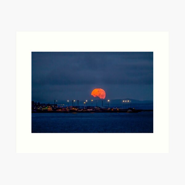 Full Moon Setting Over Burnie Art Print