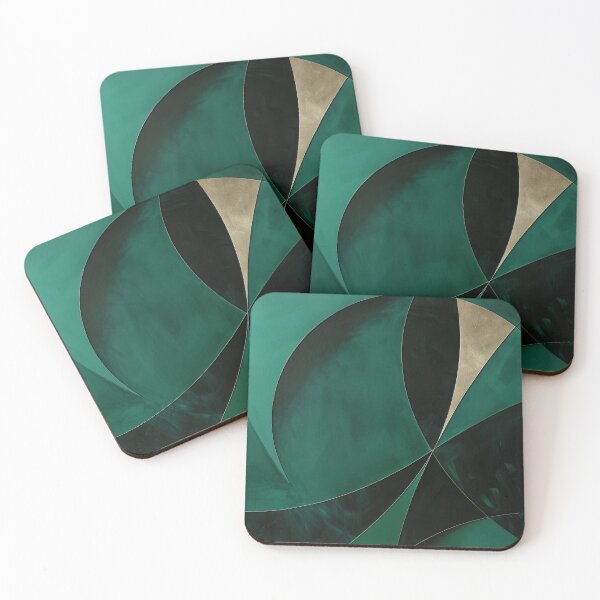 Artikelvorschau, Smaragd Minimal Shapes – Dark Green Geometrisches Luxus Design entworfen und verkauft von CosmicGlyph.