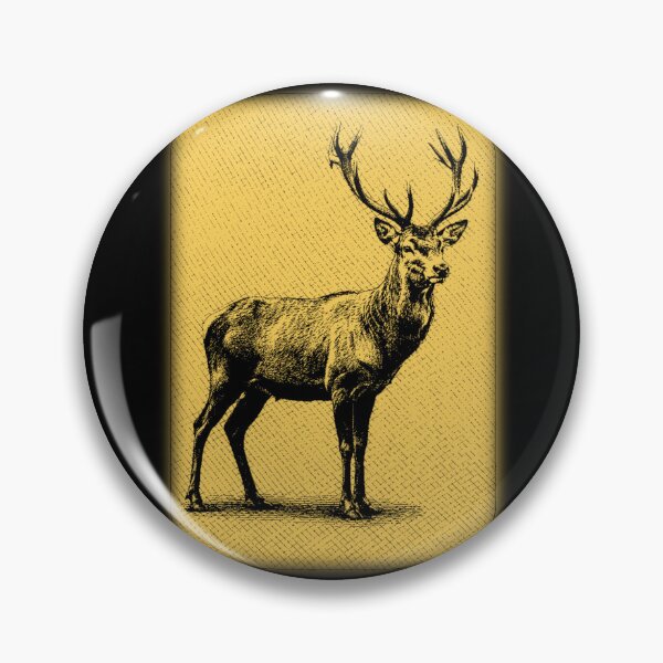 Artikelvorschau, Hirsch, goldener Vintage-Wildtier entworfen und verkauft von RPrintPulse.