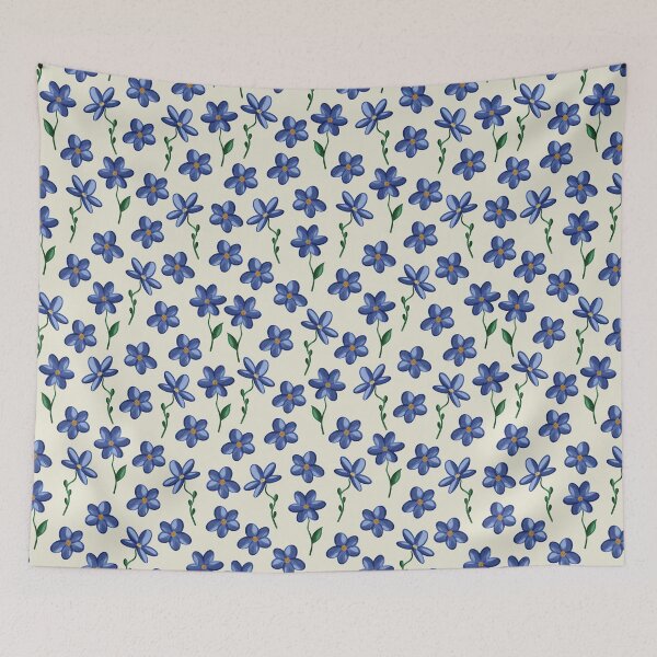 Item preview, Blue Floral Seamless Pattern With Cute Hand Drawn Flowers designed and sold by EL-Lebedenko.
