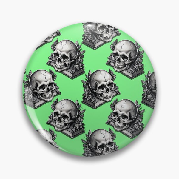 Item preview, Skulls on Books Pattern Design - Green  designed and sold by PatternTitan.