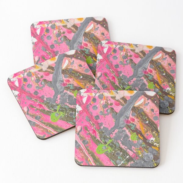 Item preview, Neon Pink and Yellow Abstract Splatter Art｜kasp001-10 designed and sold by KitataCat.