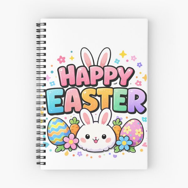 Aperçu de l'œuvre Joyeuses Pâques ! Adorable lapin pastel kawaii au design printanier créée et vendue par MoosElkPL.