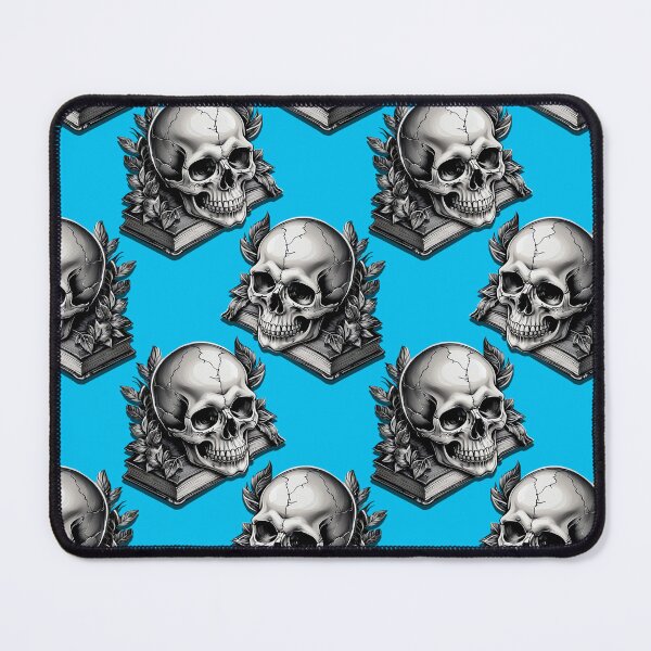 Item preview, Skulls on Books Pattern Design - Blue  designed and sold by PatternTitan.
