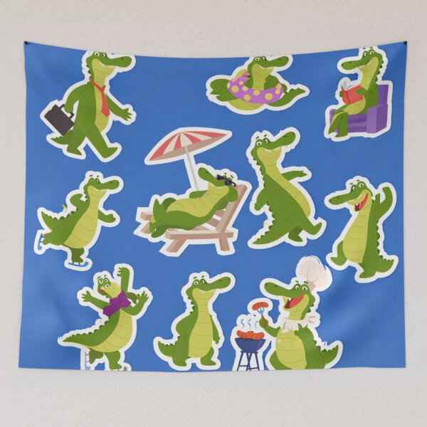 Item preview, Happy Crocodile Cartoon Sticker Art designed and sold by ArtoryNest.