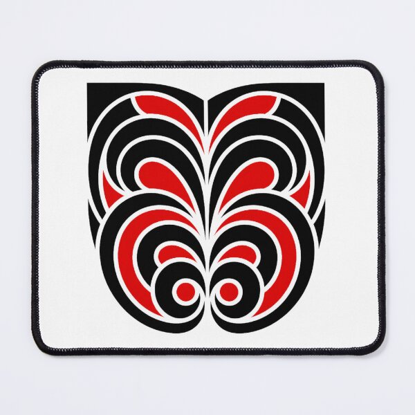 Item preview, Bold Kōwhaiwhai Koru Pattern – Red Black Māori Tribal Symmetry designed and sold by YounexxART.