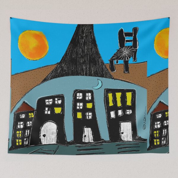 Artikelvorschau, City Under the Chair – A Silent Evening” entworfen und verkauft von EvaArtHome.