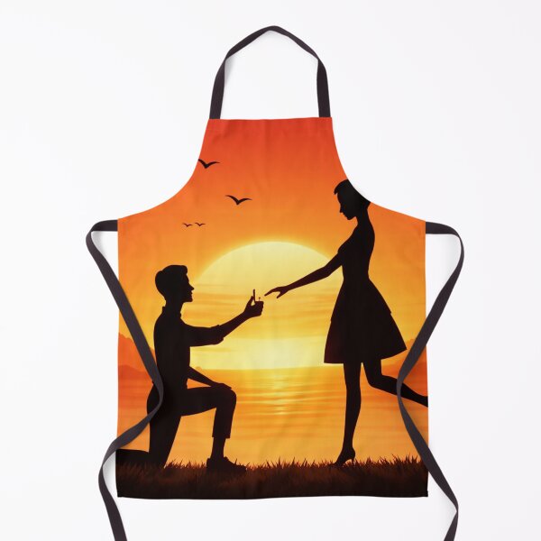 Item preview, Romantic Proposal Silhouette at Sunset | Love Engagement Couple Art designed and sold by ArtoryNest.