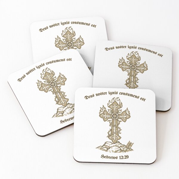 Item preview, Deus Noster Ignis Consumens Est Cross Vintage Christian Design Hebrews 12:29 designed and sold by Love Christ Live Life.