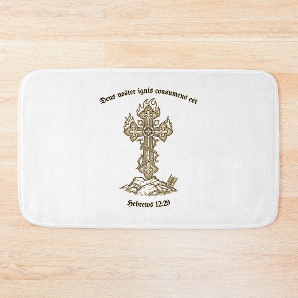 Item preview, Deus Noster Ignis Consumens Est Cross Vintage Christian Design Hebrews 12:29 designed and sold by Love Christ Live Life.
