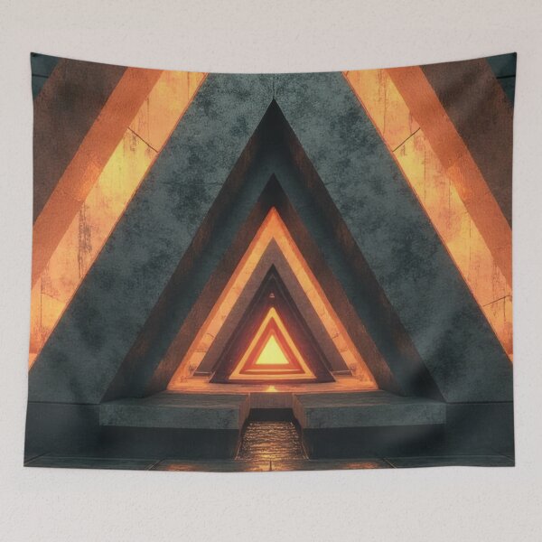 Item preview, Symmetrical tunnel made of triangles with a glowing end designed and sold by Mianku | Für das Leben.