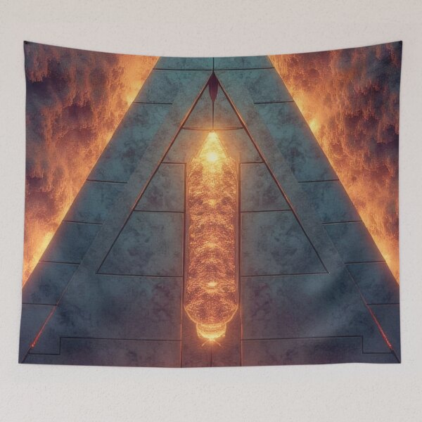 Item preview, Mystical pyramid with a glowing energy source designed and sold by Mianku | Für das Leben.